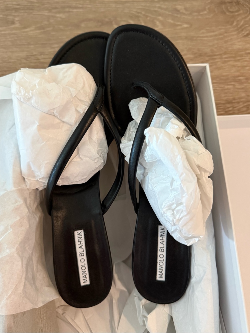 NWT MANOLO BLAHNIK Paterno 50 Leather Sandal - Picture 6 of 10